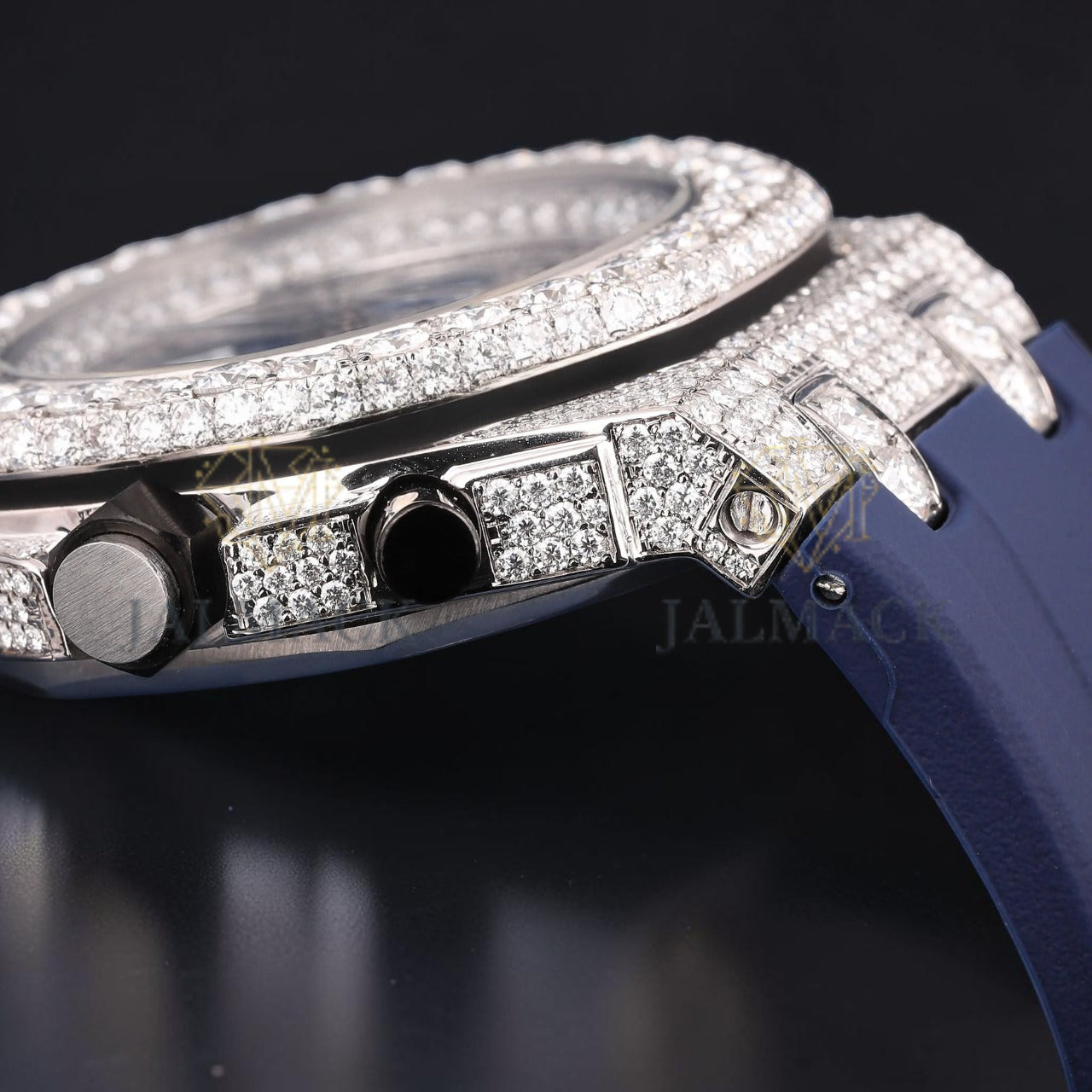 Blue Chronograph Moissanite Diamond Watch