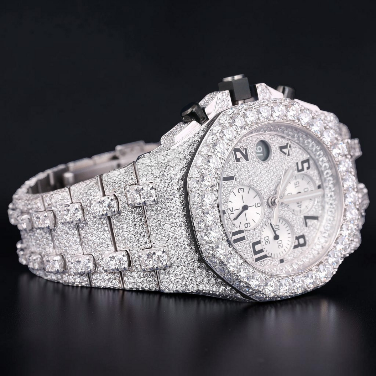 VVS1 D Color Moissanite Diamond Chronograph Automatic Watch