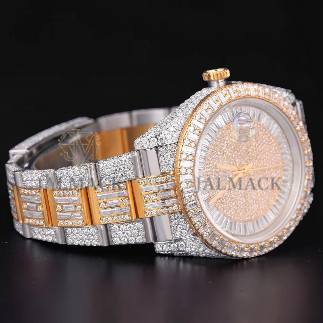 Luxury Baguette Two Tone Moissanite Automatic Watch