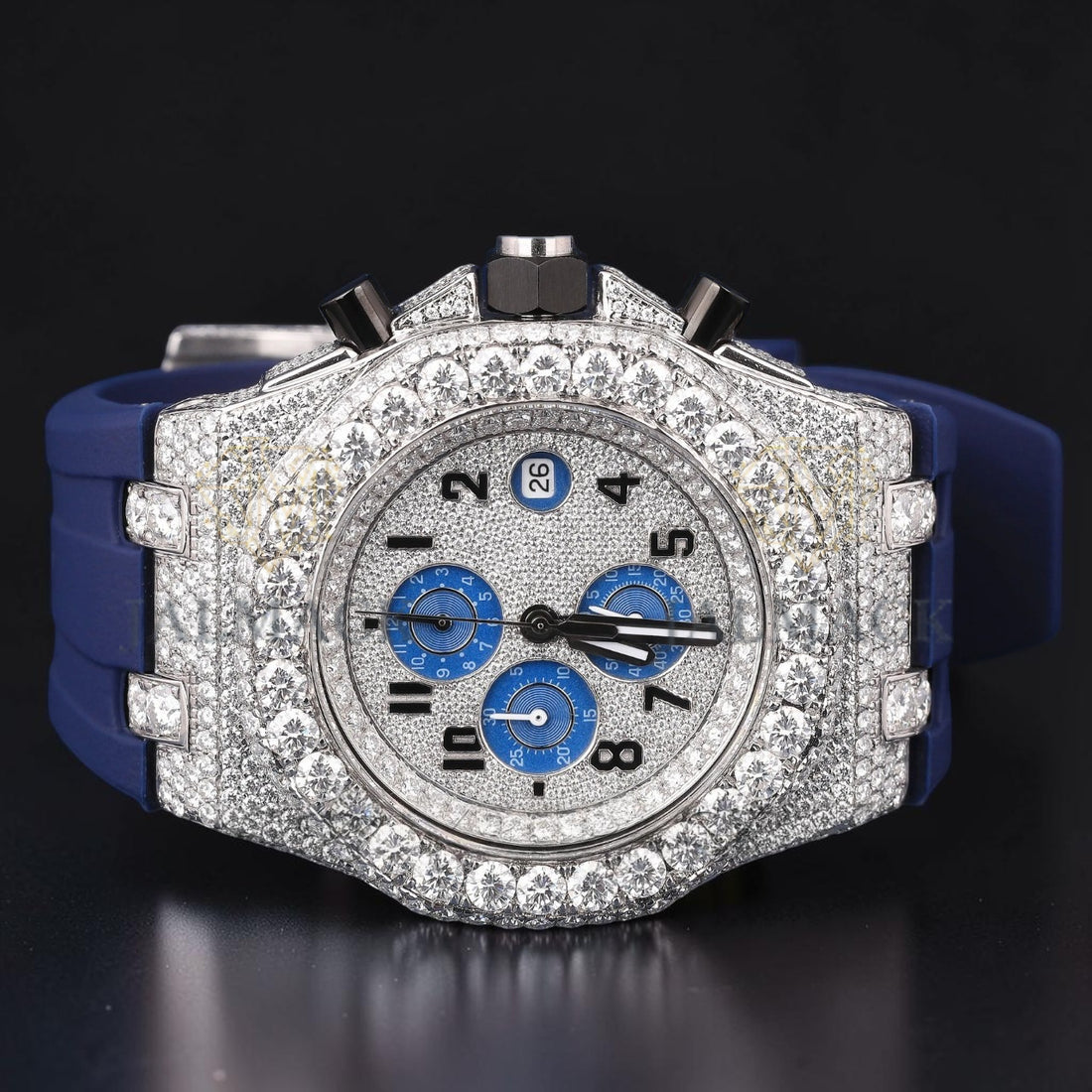 Blue Chronograph Moissanite Diamond Watch
