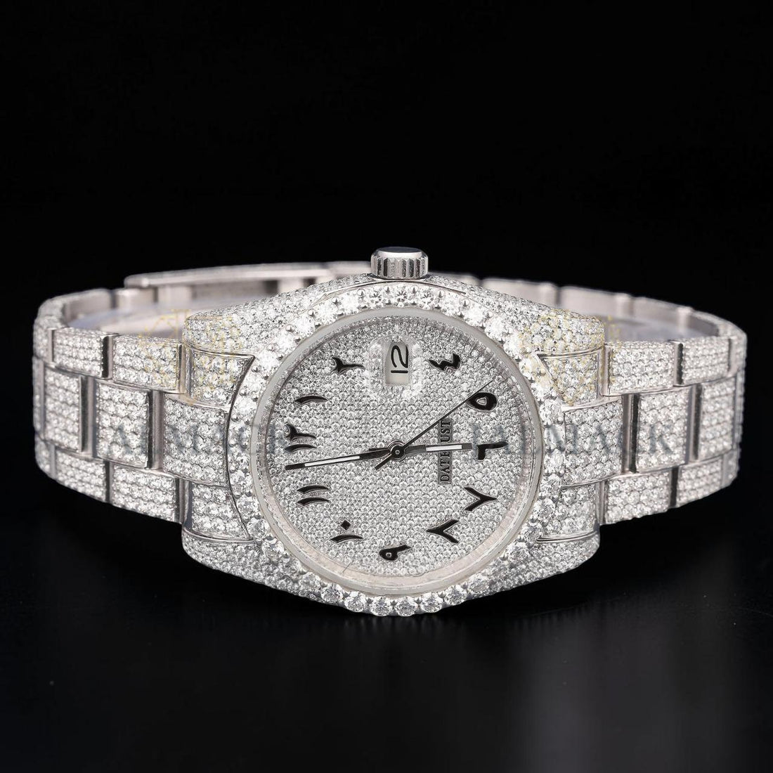 Luxury Silver Moissanite Automatic Diamond Watch VVS1 D Color
