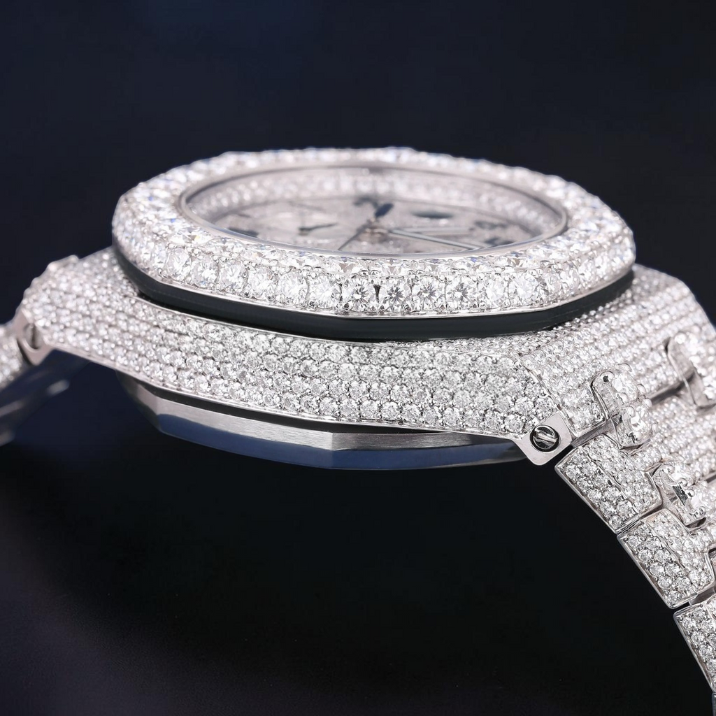VVS1 D Color Moissanite Diamond Chronograph Automatic Watch
