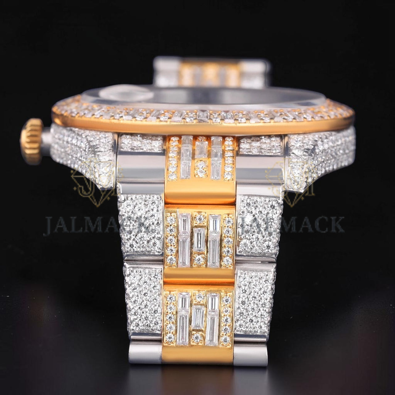 Luxury Baguette Two Tone Moissanite Automatic Watch