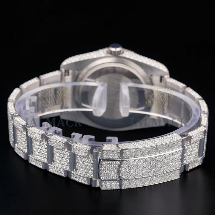 Luxury Silver Moissanite Automatic Diamond Watch VVS1 D Color