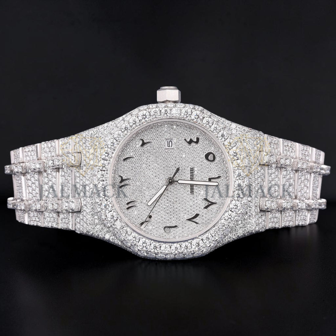 Luxury Silver Moissanite Automatic Watch VVS1 D Color