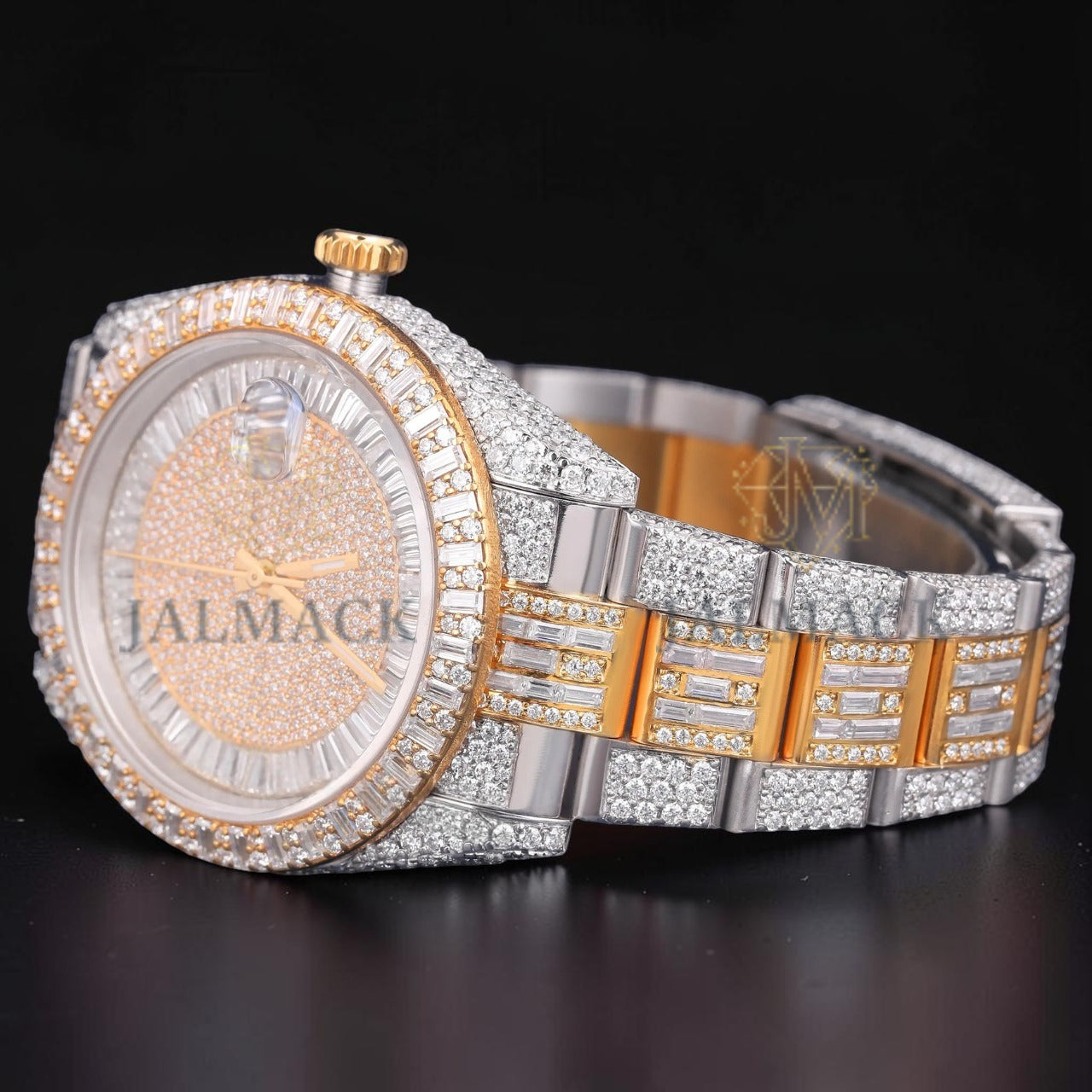 Luxury Baguette Two Tone Moissanite Automatic Watch