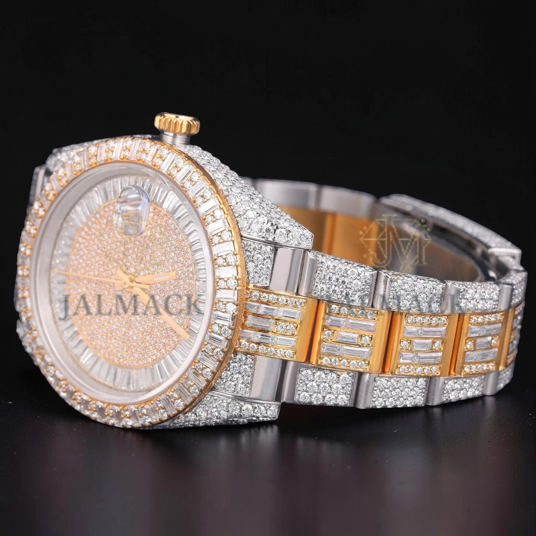 Luxury Baguette Two Tone Moissanite Automatic Watch