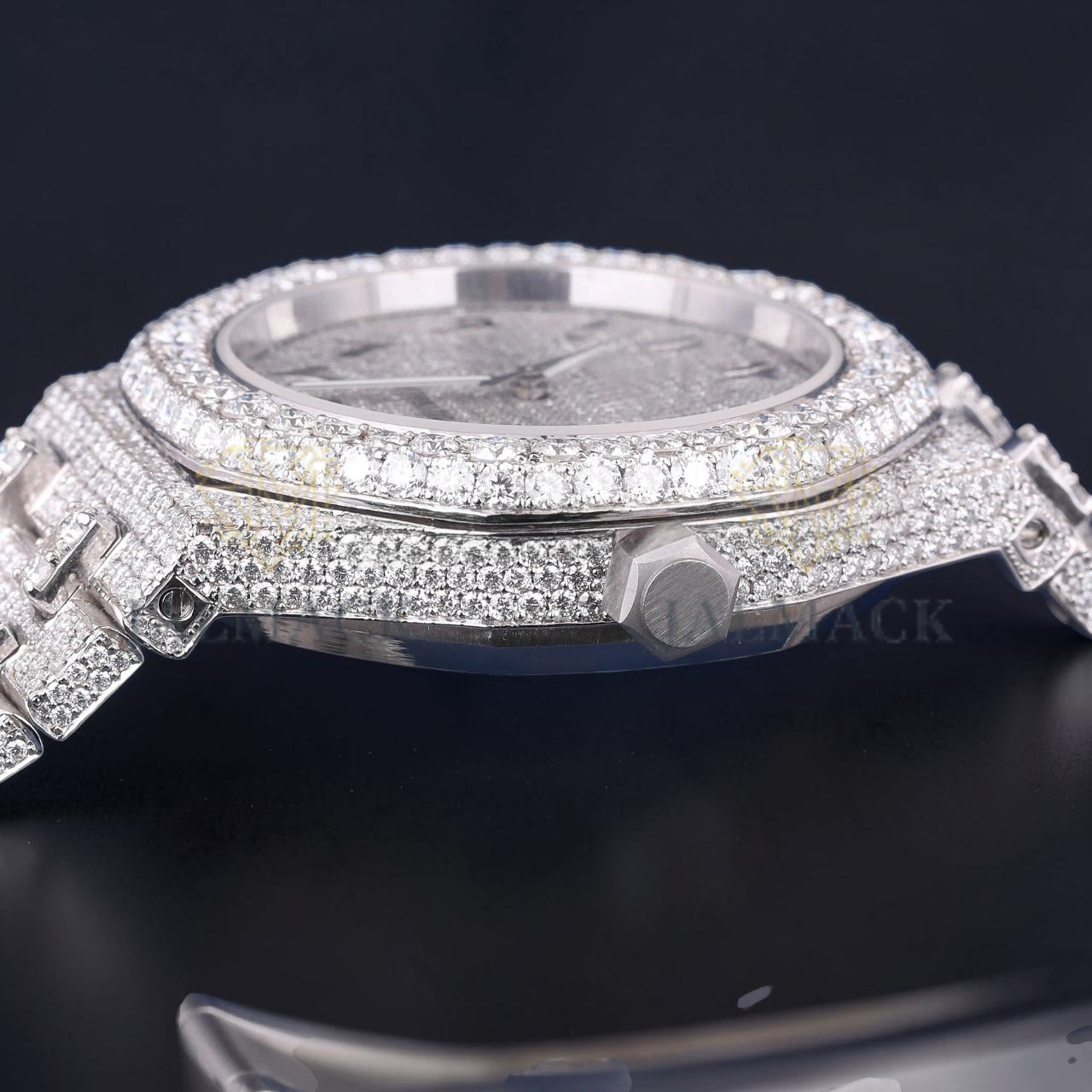Luxury Silver Moissanite Automatic Watch VVS1 D Color