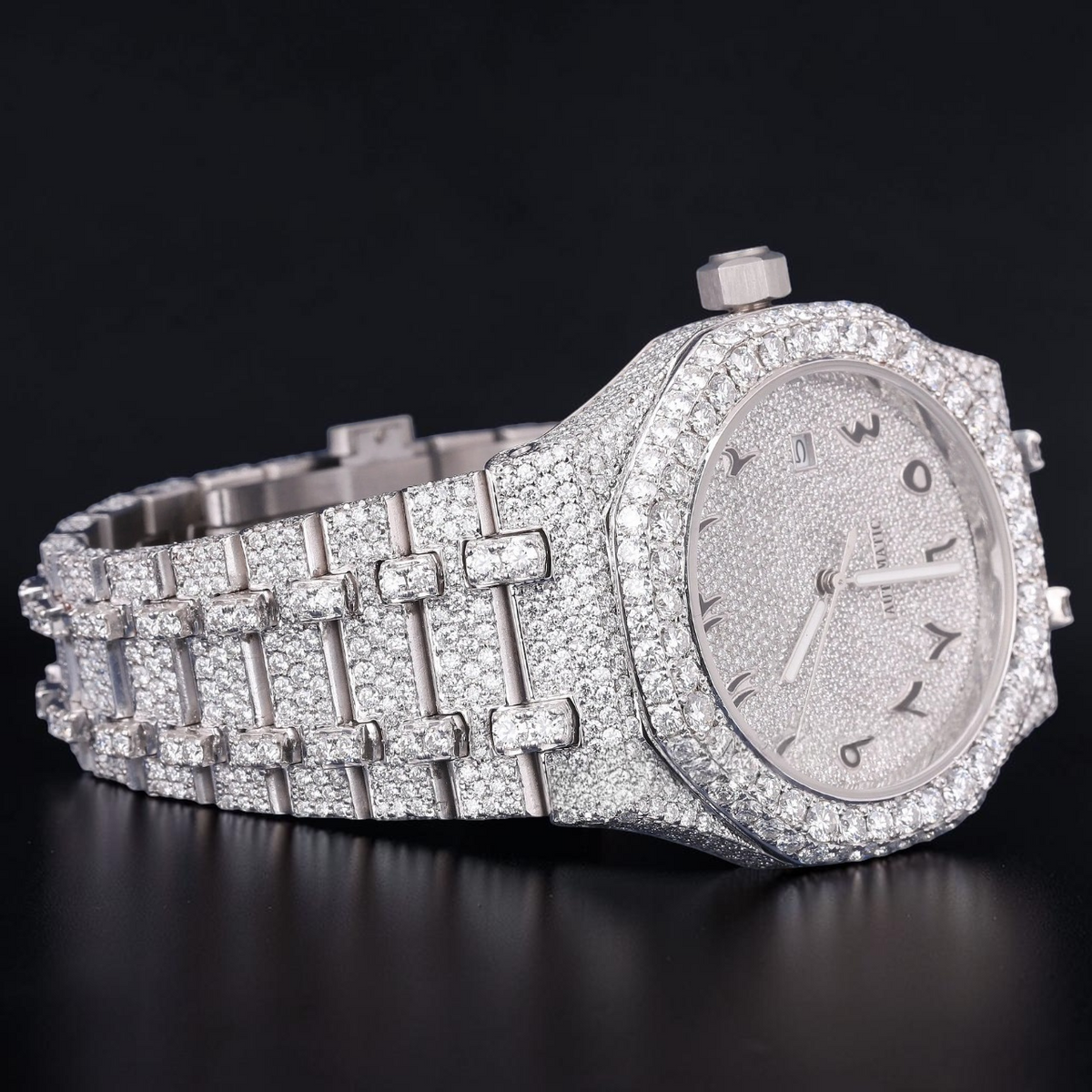 Luxury Silver Moissanite Automatic Watch VVS1 D Color