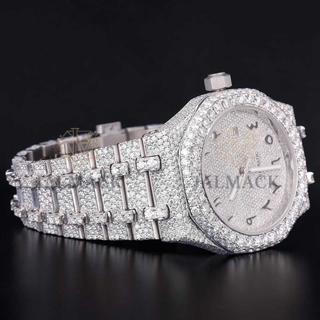 Luxury Silver Moissanite Automatic Watch VVS1 D Color
