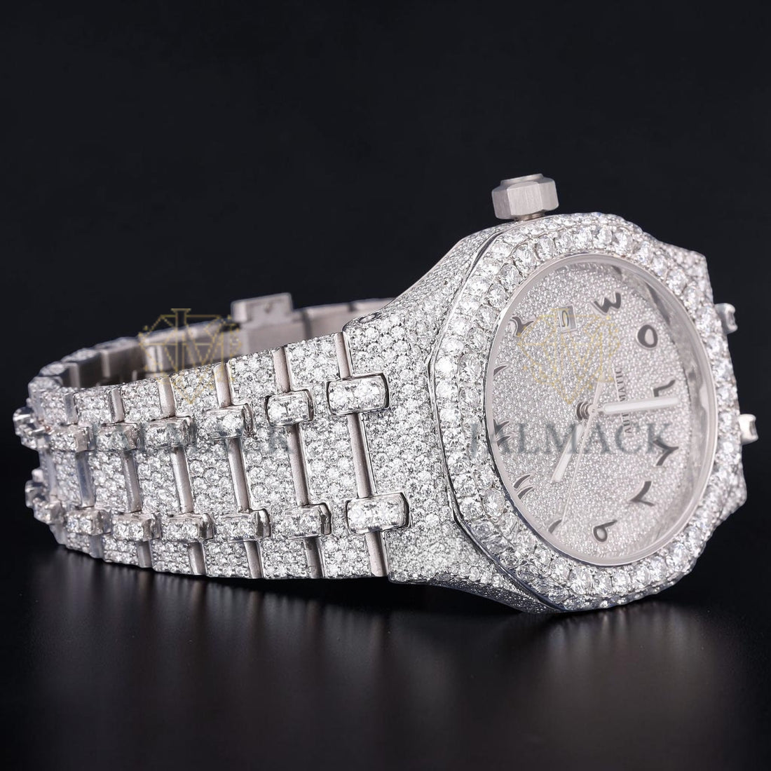 Luxury Silver Moissanite Automatic Watch VVS1 D Color