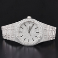 36mm White Diamond Dial Moissanite Automatic Watch