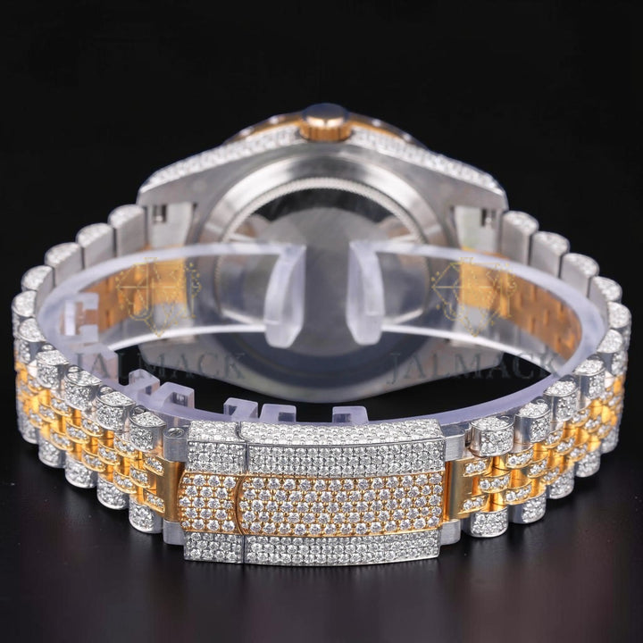 Luxury Arabic Dial Two Tone Moissanite Automatic Watch