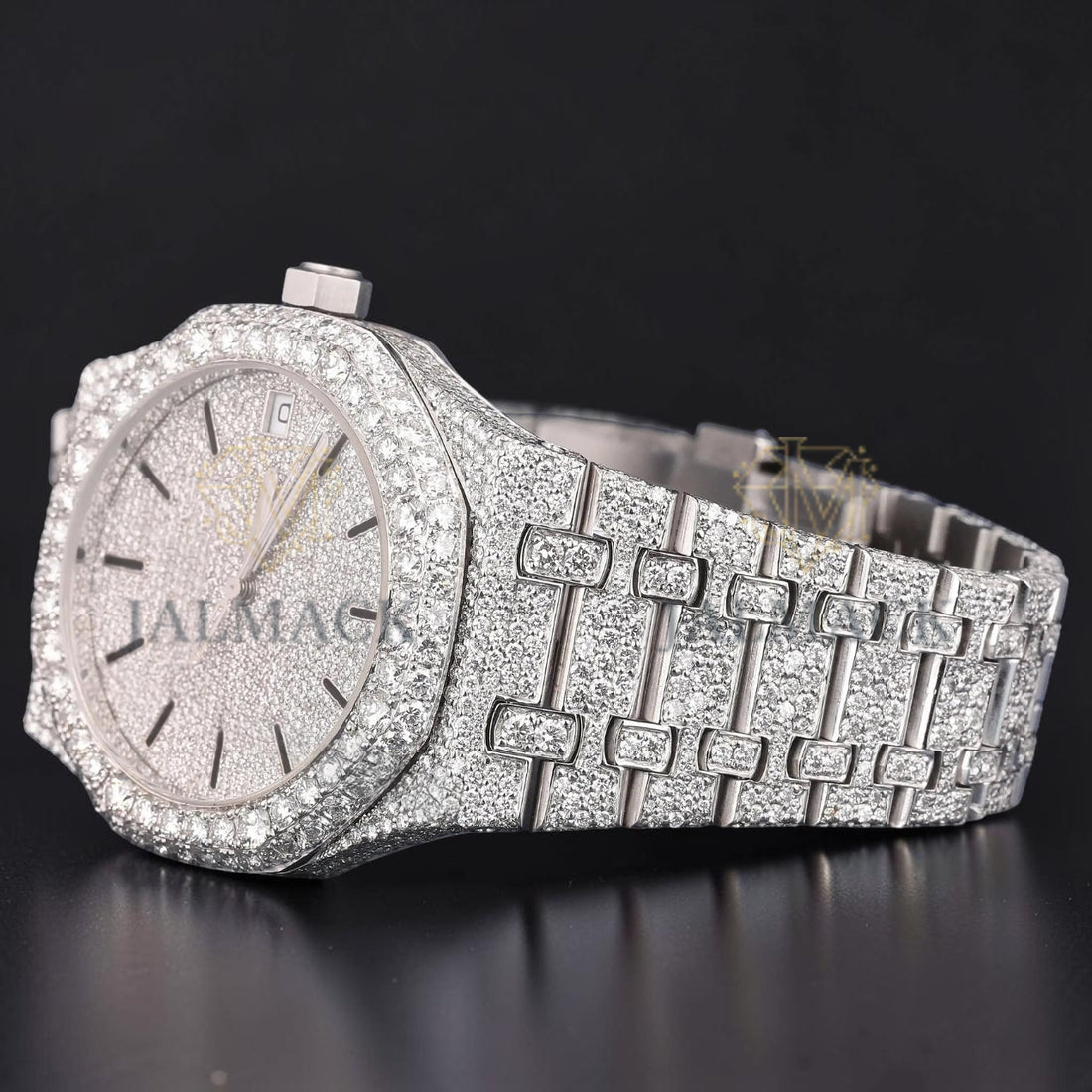 36mm White Diamond Dial Moissanite Automatic Watch