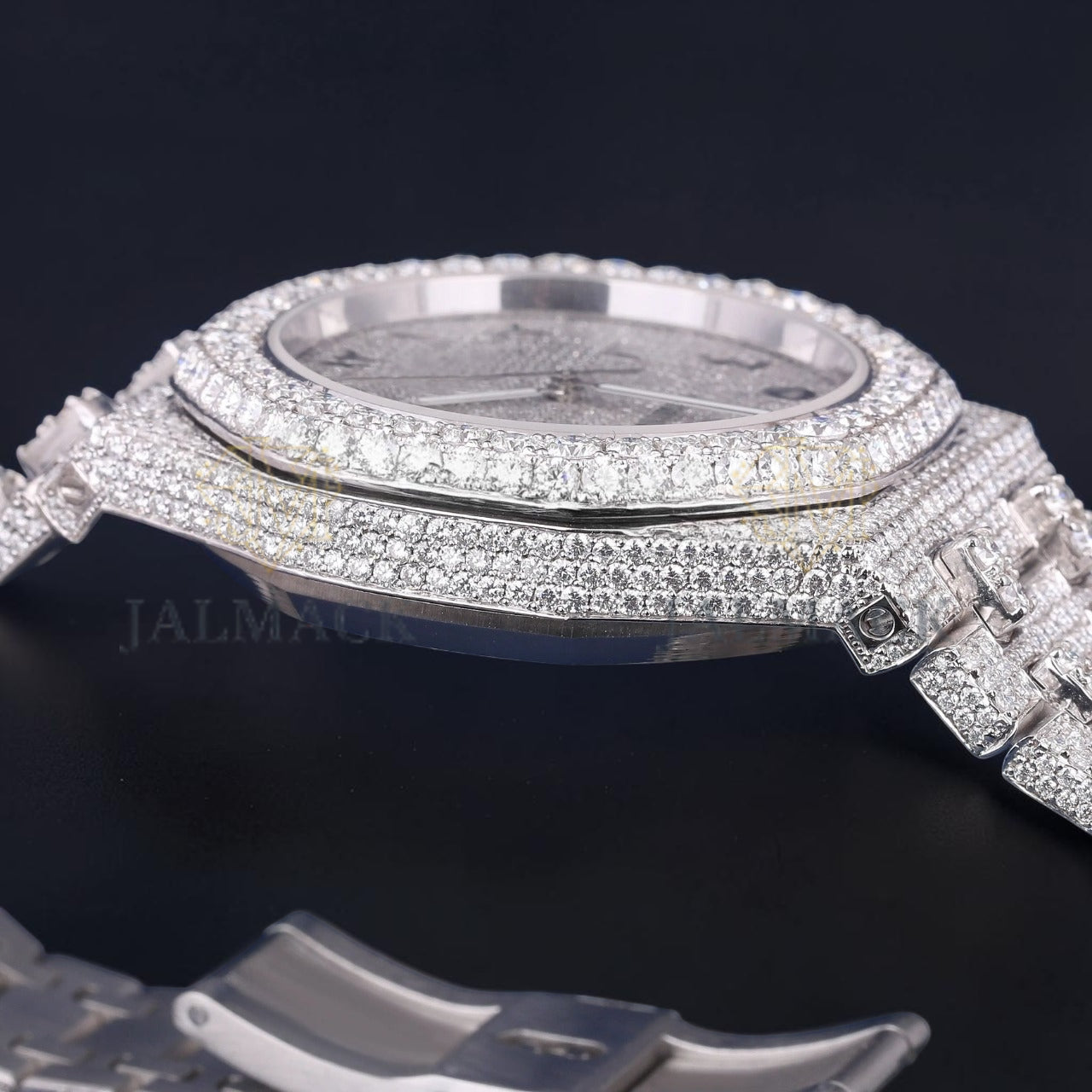 Luxury Silver Moissanite Automatic Watch VVS1 D Color
