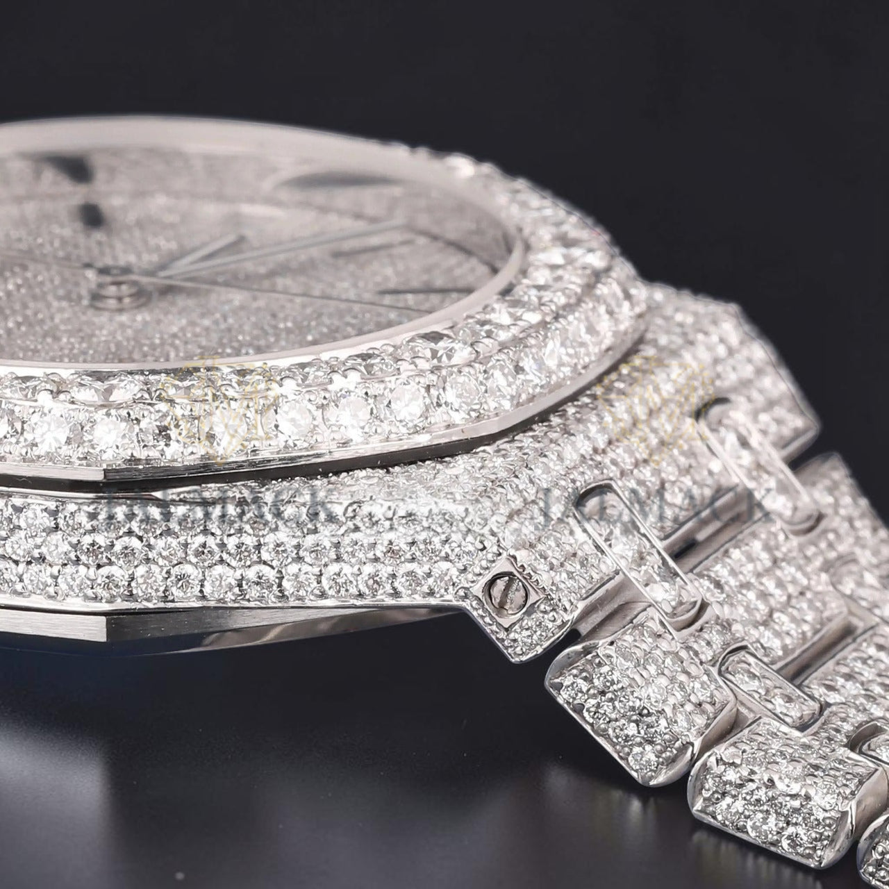 36mm White Diamond Dial Moissanite Automatic Watch