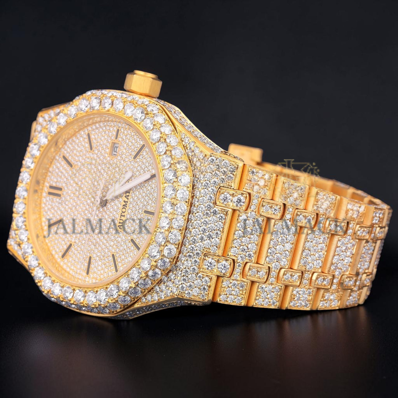 Luxury Gold Moissanite Watch VVS1 D Color