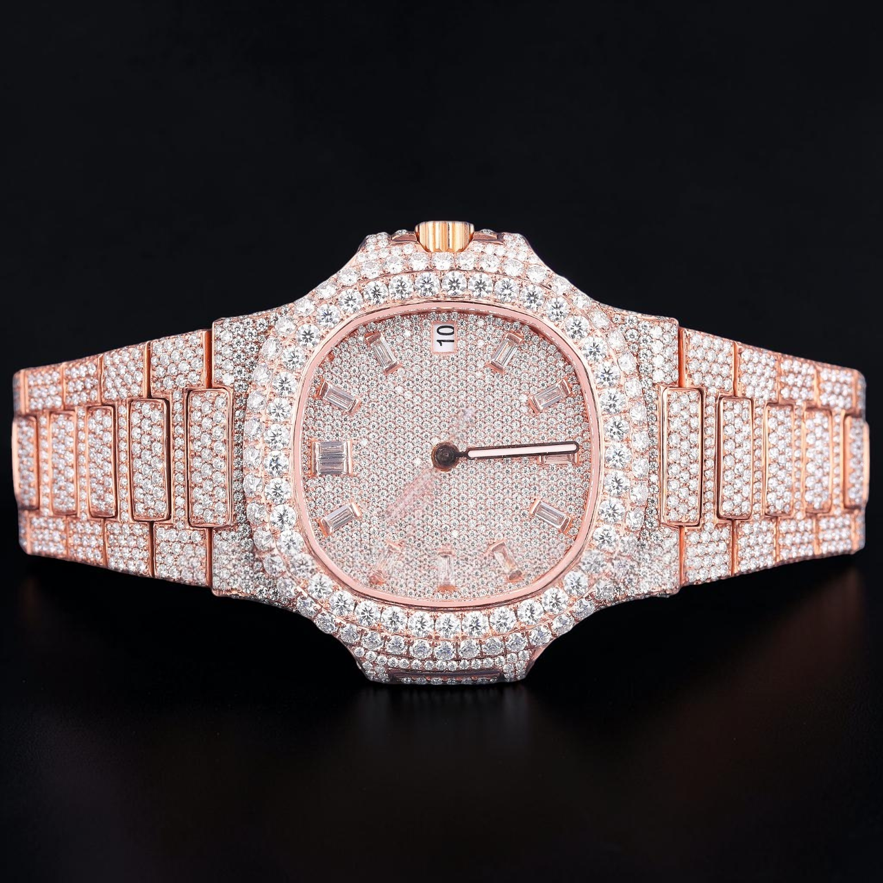 Luxury Rose Gold Moissanite Automatic Watch