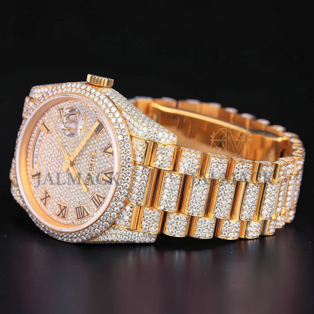 Luxury Gold Day-Date Moissanite Watch