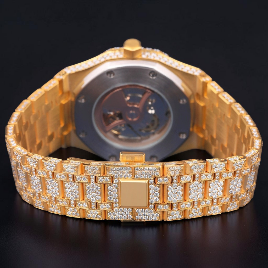 Luxury Gold Moissanite Watch VVS1 D Color