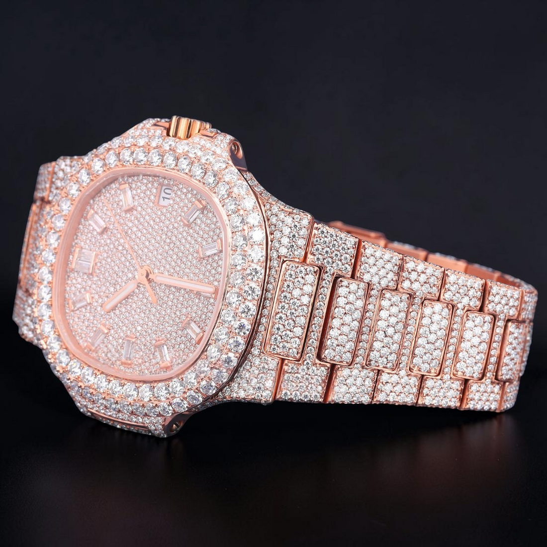 Luxury Rose Gold Moissanite Automatic Watch