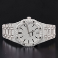 36mm Round Brilliant White Moissanite Automatic Watch