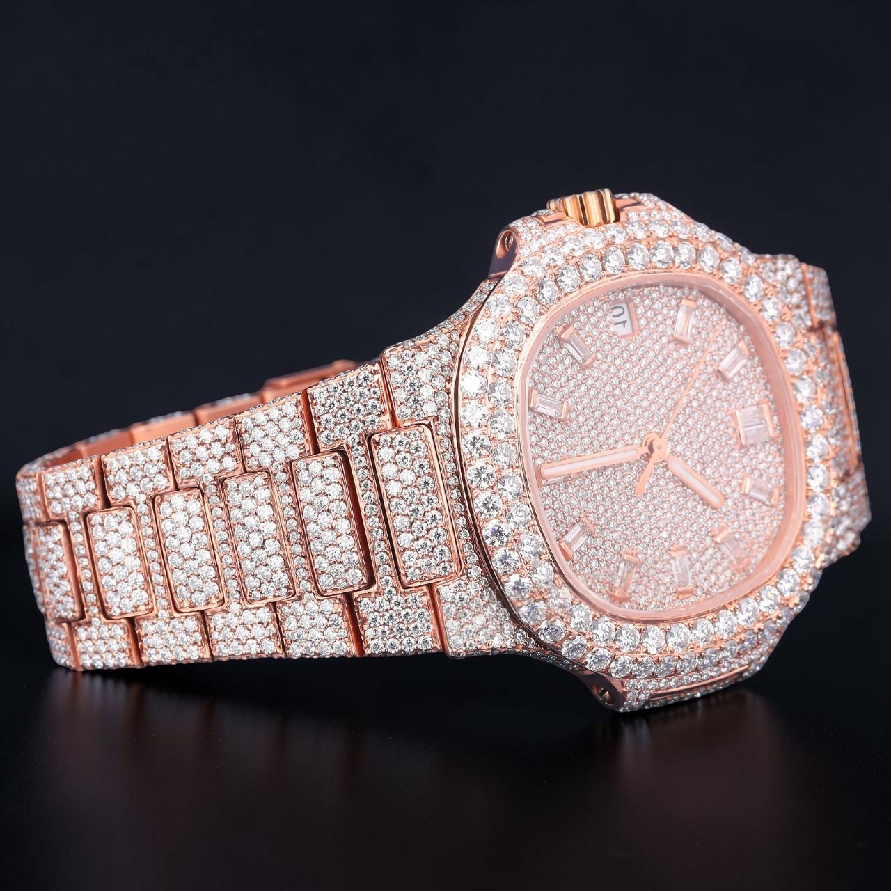 Luxury Rose Gold Moissanite Automatic Watch