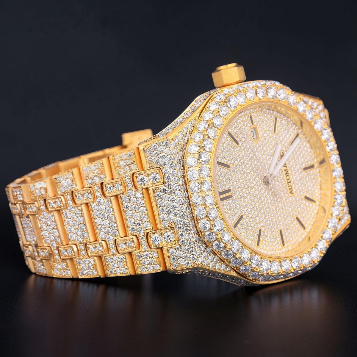 Luxury Gold Moissanite Watch VVS1 D Color