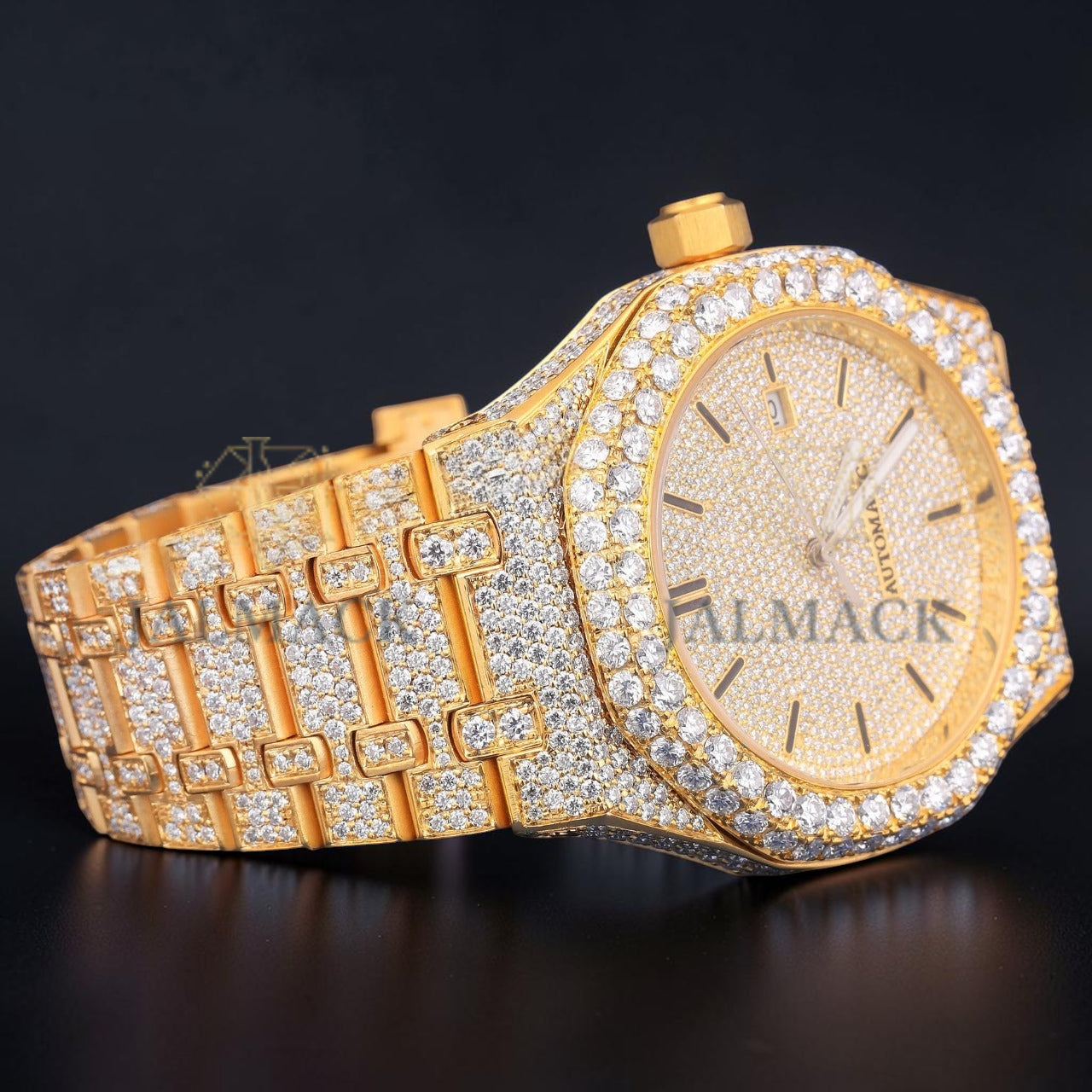 Luxury Gold Moissanite Watch VVS1 D Color