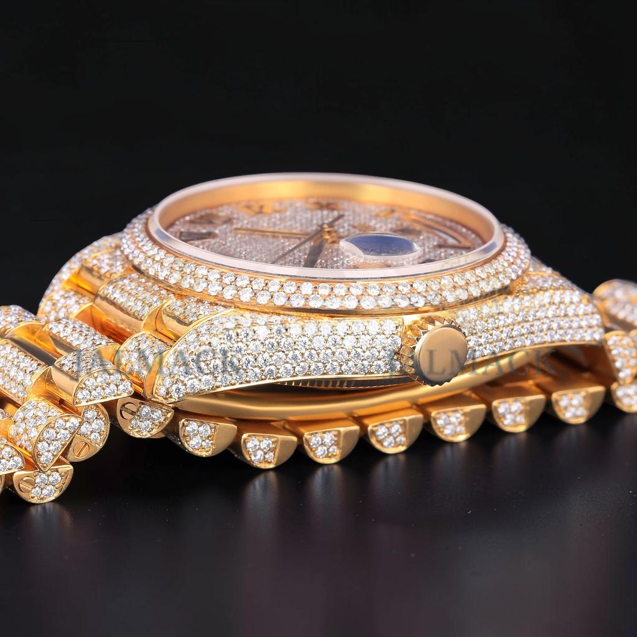 Luxury Gold Day-Date Moissanite Watch