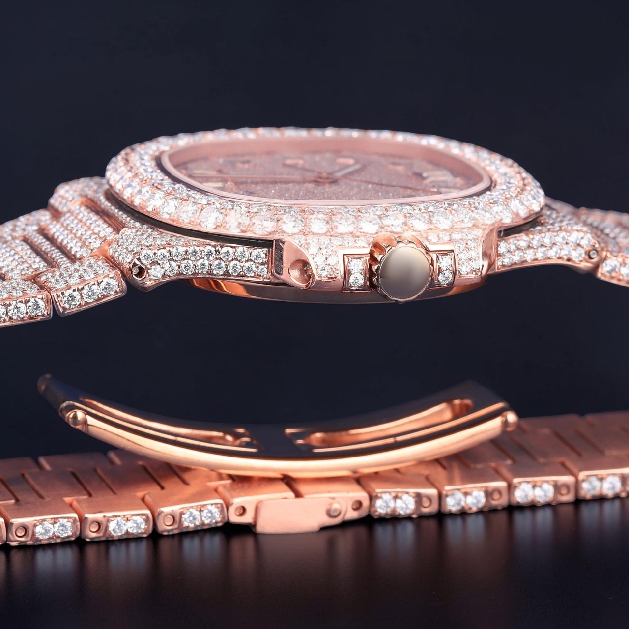 Luxury Rose Gold Moissanite Automatic Watch