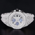 Luxury Silver Moissanite Chronograph Watch VVS1 D Color