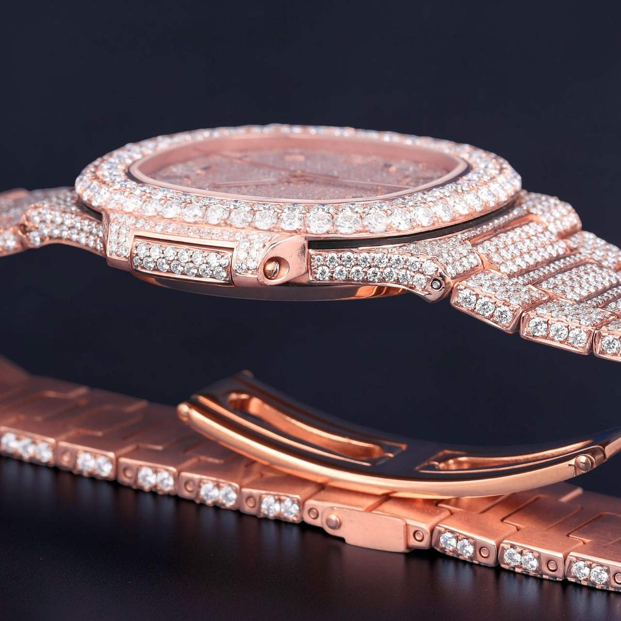 Luxury Rose Gold Moissanite Automatic Watch