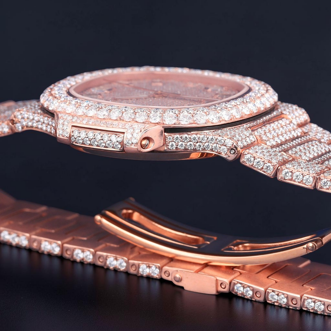 Luxury Rose Gold Moissanite Automatic Watch