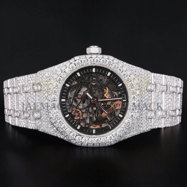 Luxury Skeleton Moissanite Watch VVS1 D Color