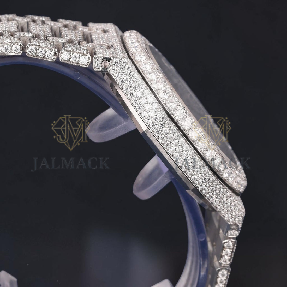 36mm Round Brilliant White Moissanite Automatic Watch