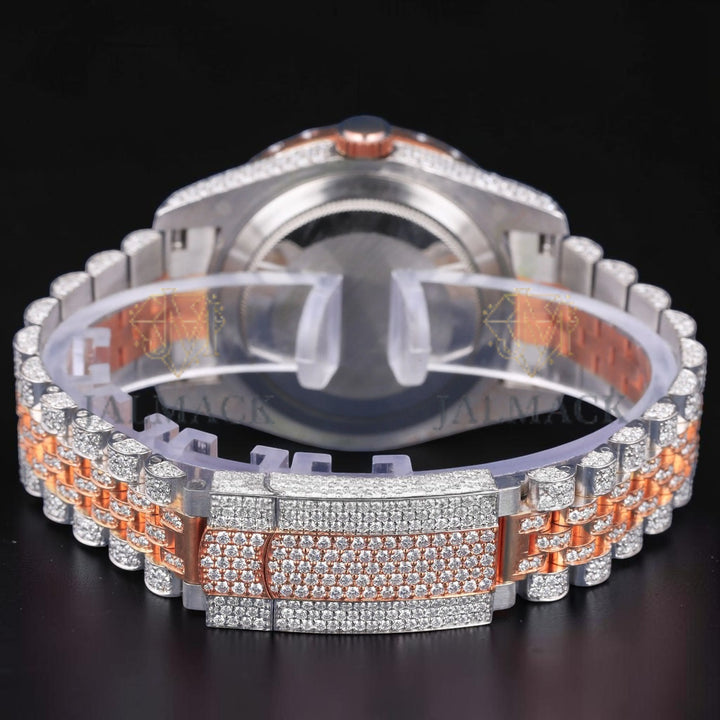 Luxury Rose Gold Moissanite Day Date Automatic Watch