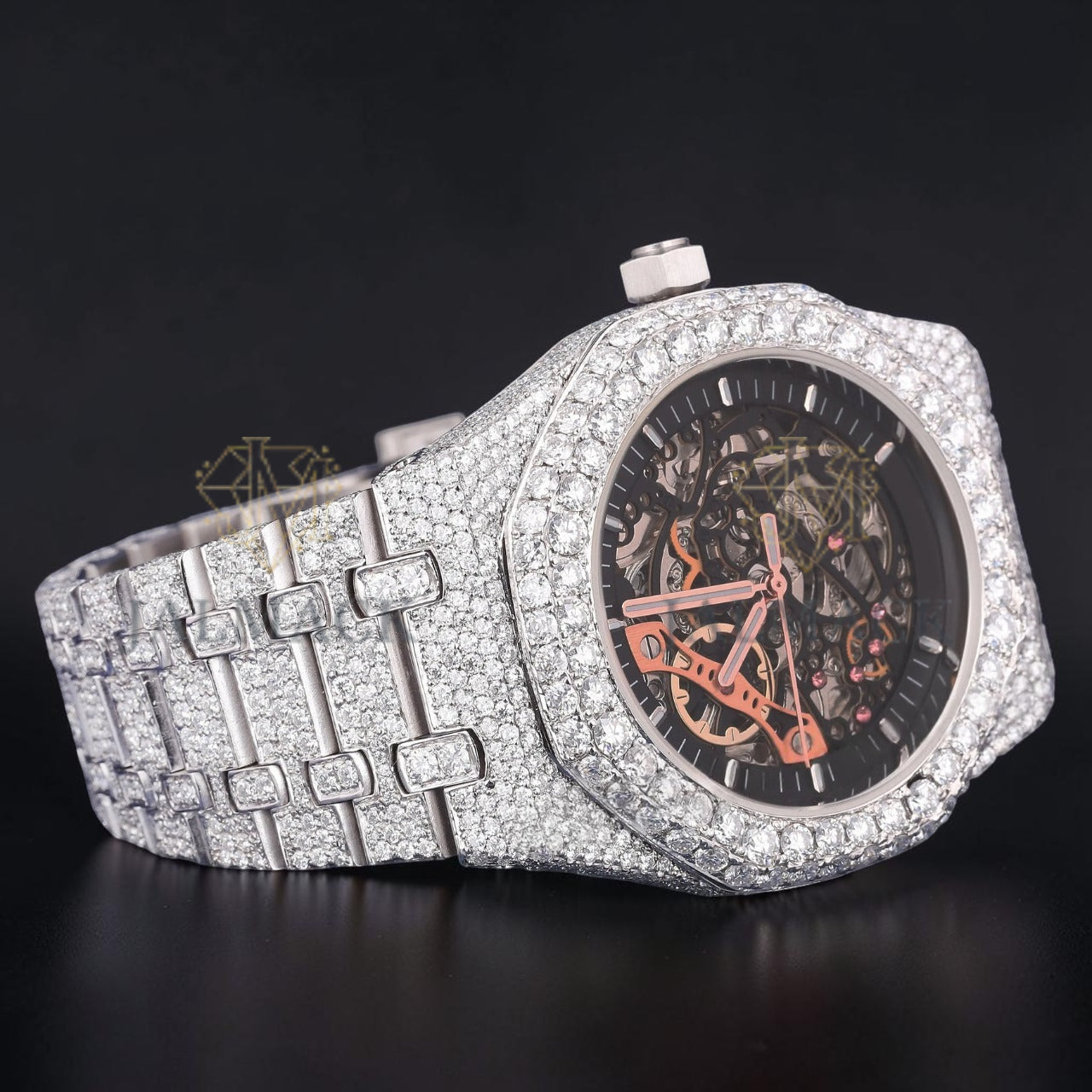 Luxury Skeleton Moissanite Watch VVS1 D Color