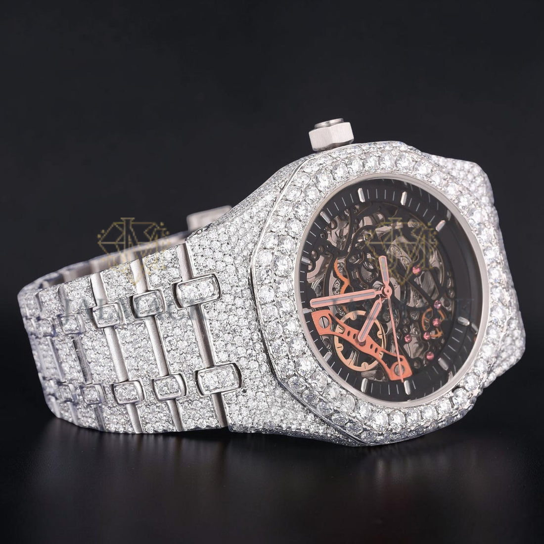 Luxury Skeleton Moissanite Watch VVS1 D Color