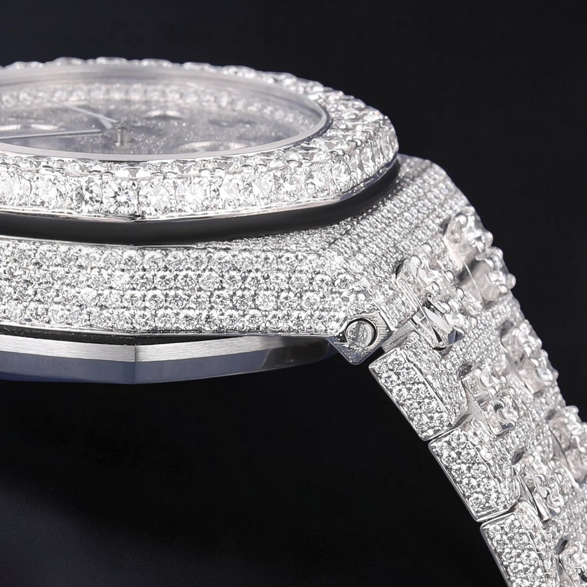 Luxury Silver Moissanite Chronograph Watch VVS1 D Color