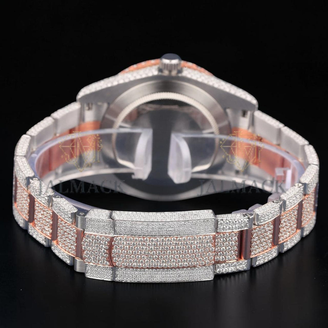 Luxury Two Tone Rose Gold Moissanite Automatic Watch VVS1 D Color
