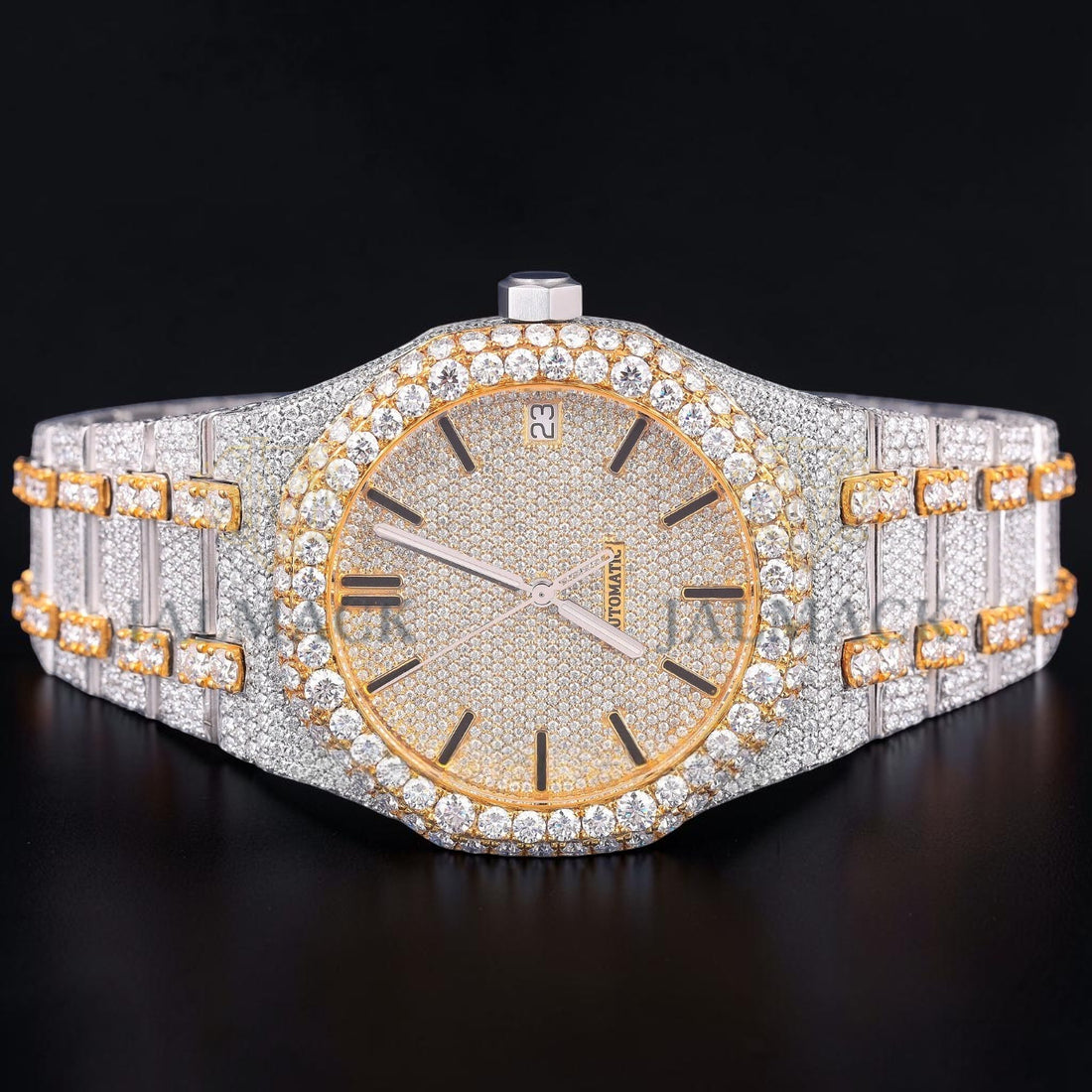 Luxury Two Tone Moissanite Watch VVS1 D Color