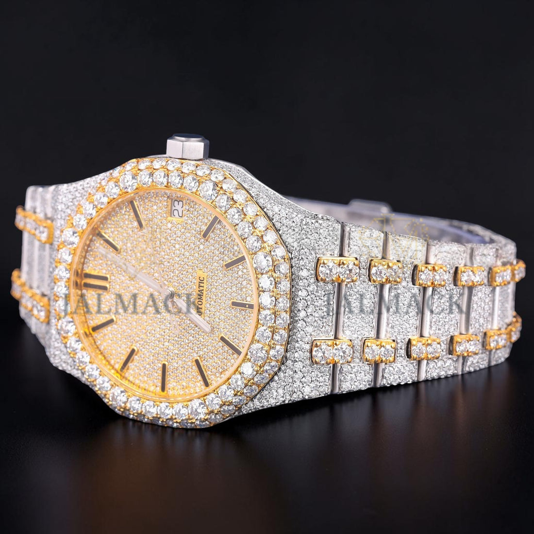 Luxury Two Tone Moissanite Watch VVS1 D Color