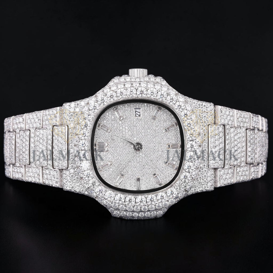 Luxury Silver Moissanite Automatic Watch VVS1 D Color