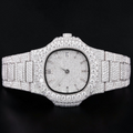 Luxury Silver Moissanite Automatic Watch VVS1 D Color