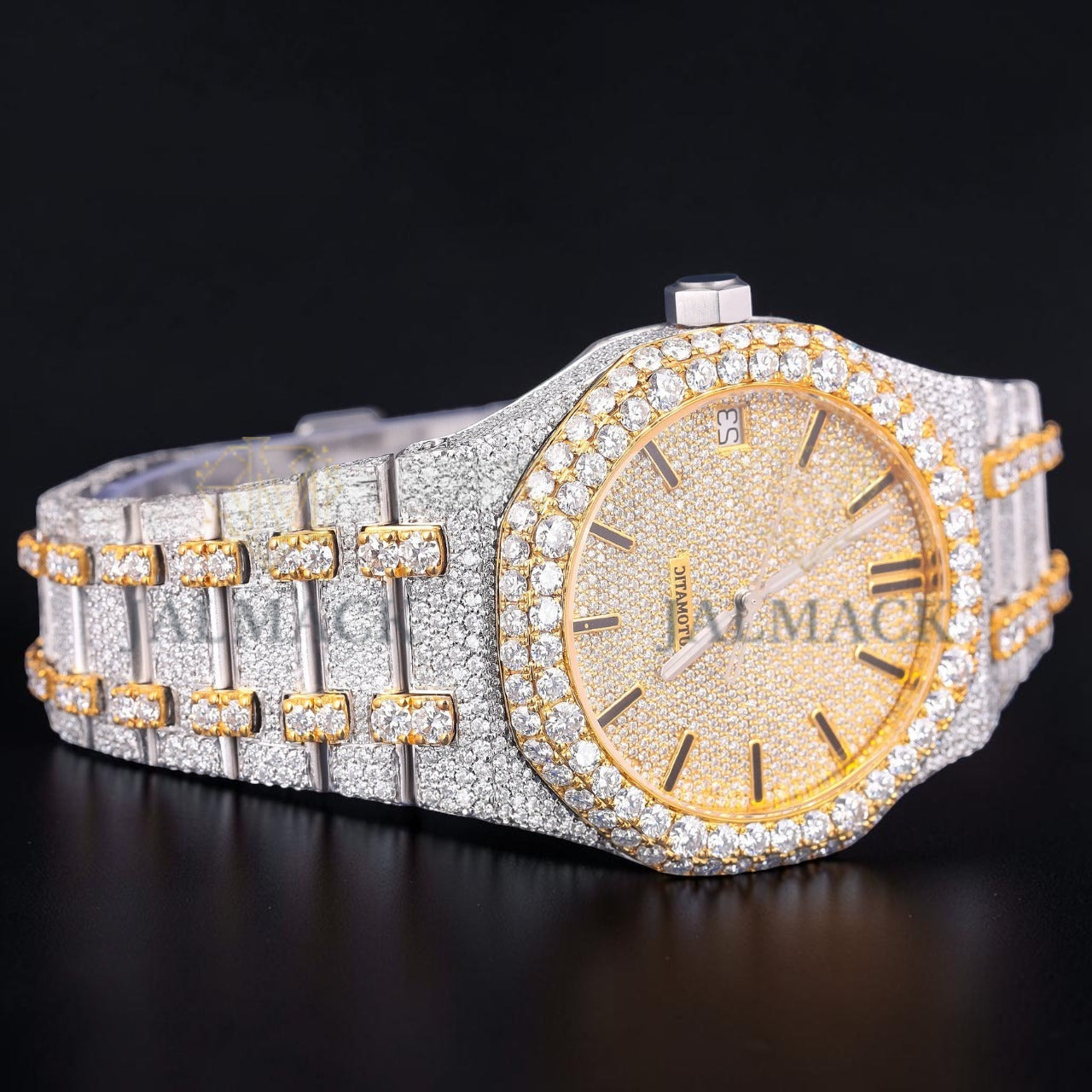 Luxury Two Tone Moissanite Watch VVS1 D Color