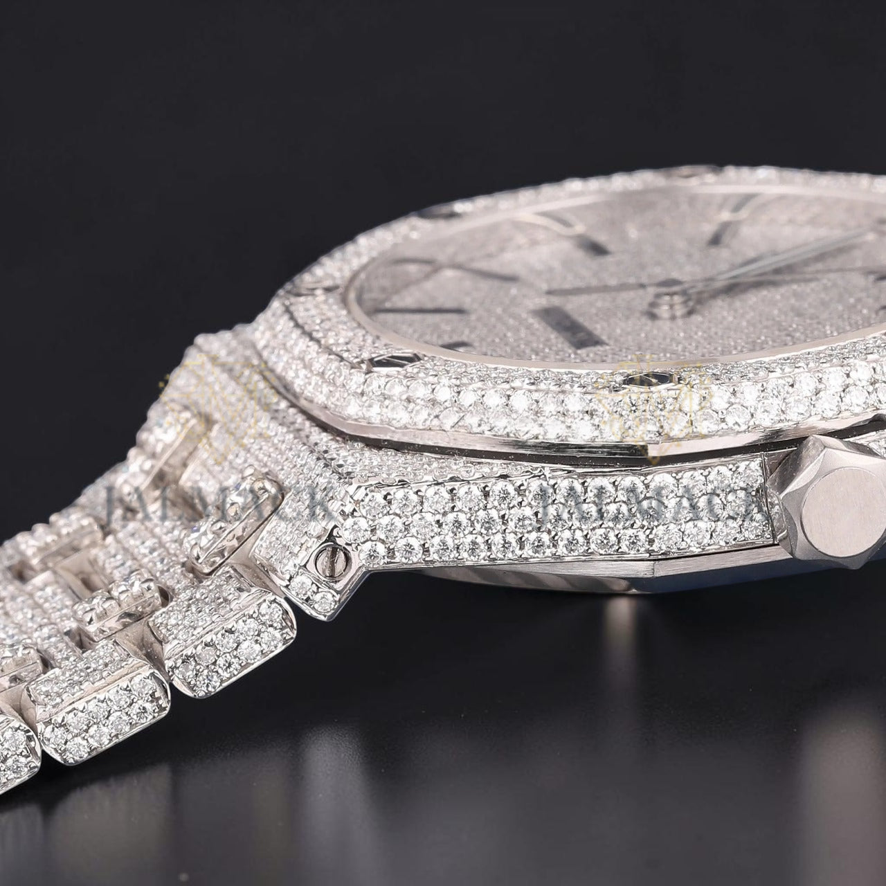 White Diamond Dial Automatic Moissanite Watch