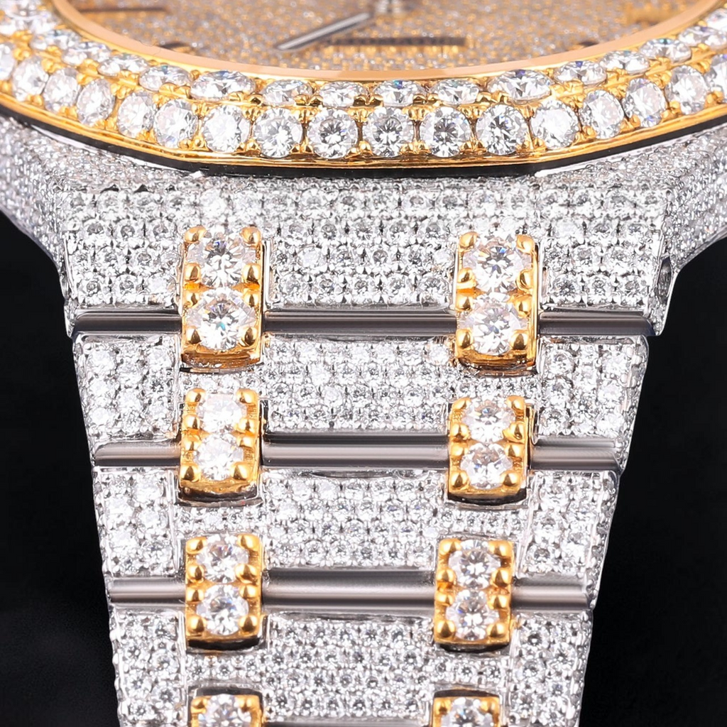 Luxury Two Tone Moissanite Watch VVS1 D Color