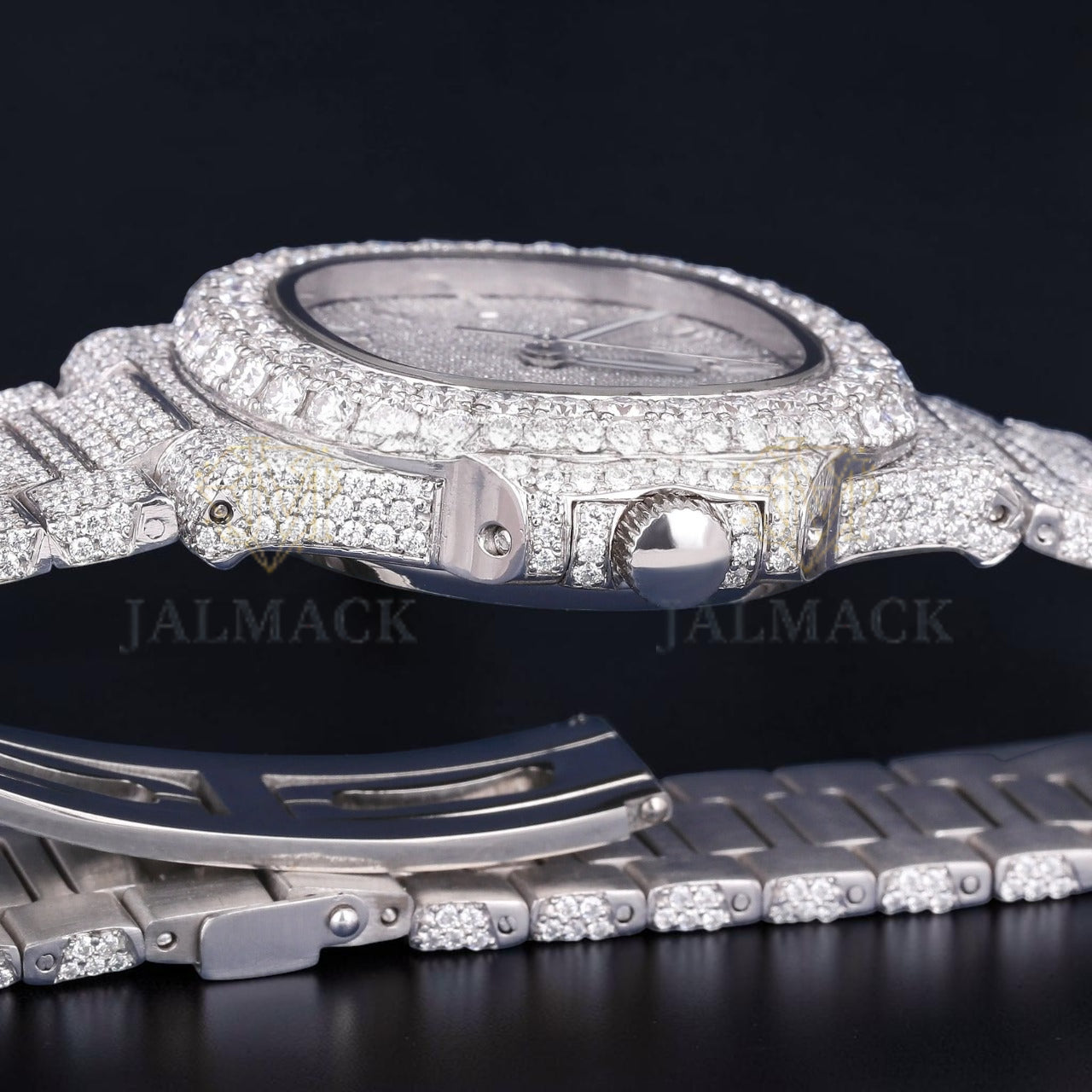 Luxury Silver Moissanite Automatic Watch VVS1 D Color