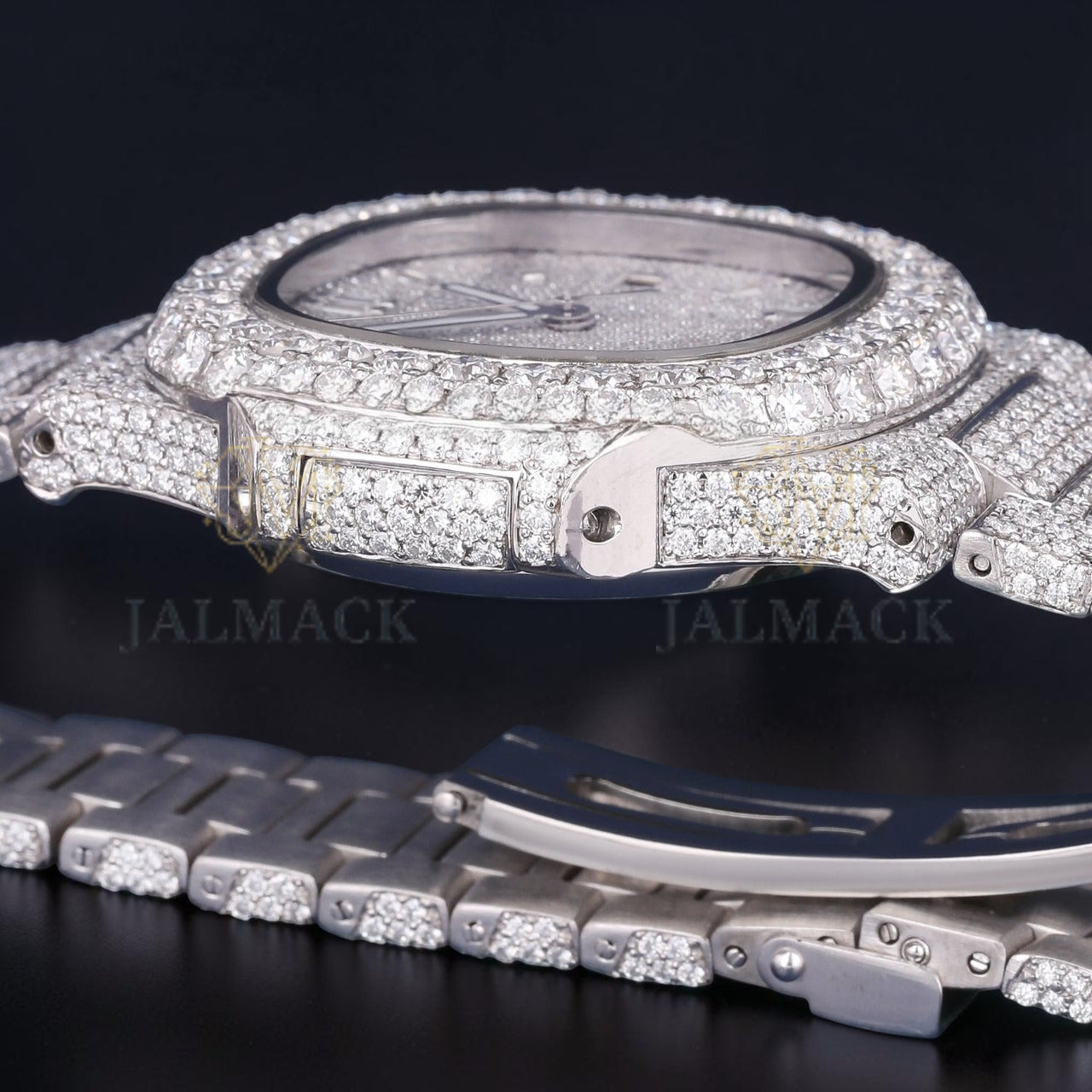 Luxury Silver Moissanite Automatic Watch VVS1 D Color